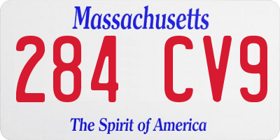 MA license plate 284CV9