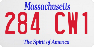 MA license plate 284CW1