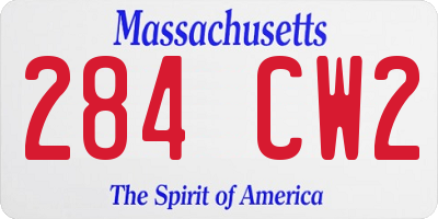 MA license plate 284CW2