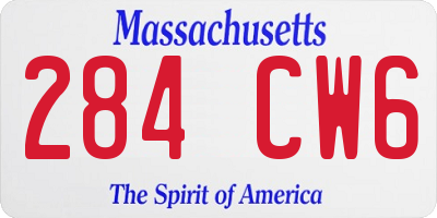 MA license plate 284CW6