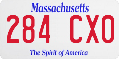 MA license plate 284CX0