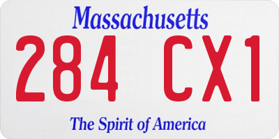 MA license plate 284CX1