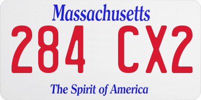 MA license plate 284CX2