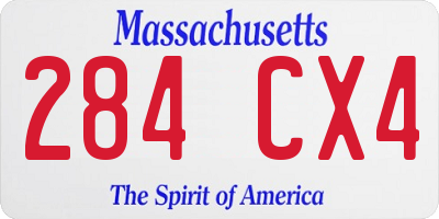 MA license plate 284CX4