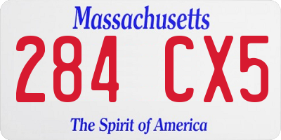 MA license plate 284CX5