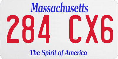 MA license plate 284CX6