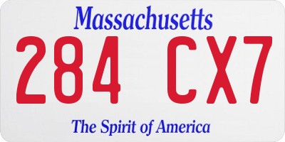 MA license plate 284CX7
