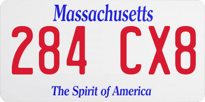 MA license plate 284CX8