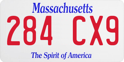 MA license plate 284CX9