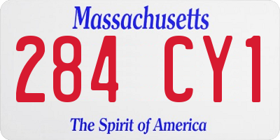MA license plate 284CY1