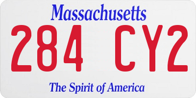 MA license plate 284CY2