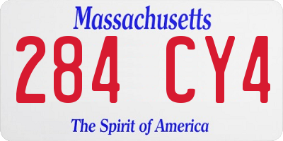 MA license plate 284CY4