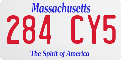 MA license plate 284CY5