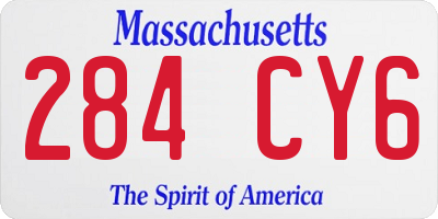 MA license plate 284CY6