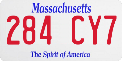 MA license plate 284CY7