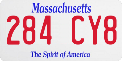 MA license plate 284CY8