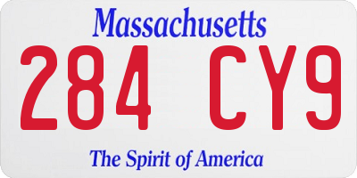 MA license plate 284CY9