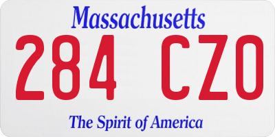 MA license plate 284CZ0
