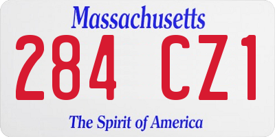 MA license plate 284CZ1