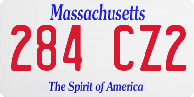 MA license plate 284CZ2