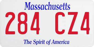 MA license plate 284CZ4