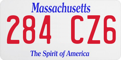 MA license plate 284CZ6