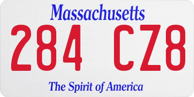 MA license plate 284CZ8