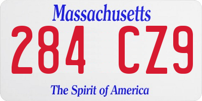 MA license plate 284CZ9