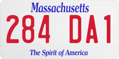 MA license plate 284DA1