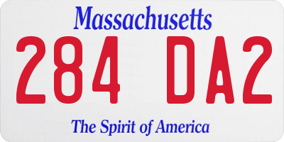 MA license plate 284DA2