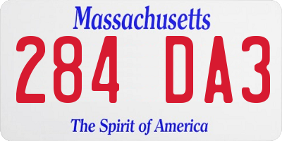 MA license plate 284DA3