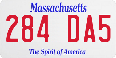 MA license plate 284DA5