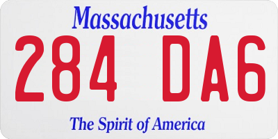 MA license plate 284DA6