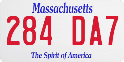 MA license plate 284DA7