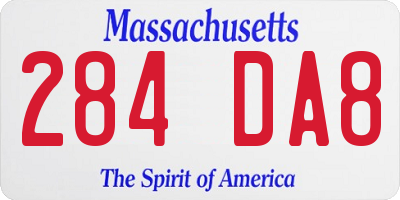 MA license plate 284DA8