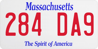 MA license plate 284DA9