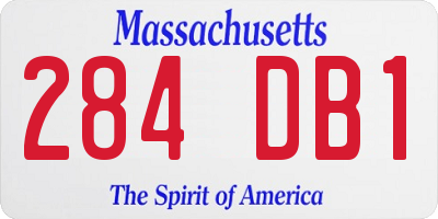 MA license plate 284DB1