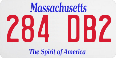 MA license plate 284DB2