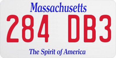 MA license plate 284DB3