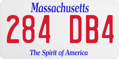 MA license plate 284DB4