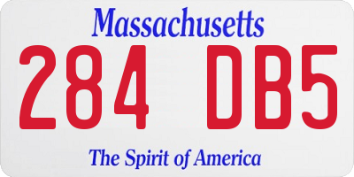 MA license plate 284DB5