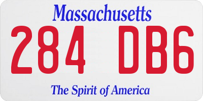 MA license plate 284DB6