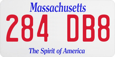 MA license plate 284DB8