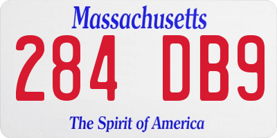 MA license plate 284DB9