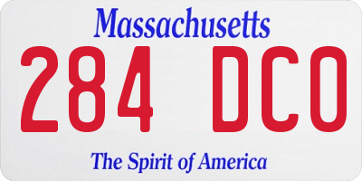 MA license plate 284DC0