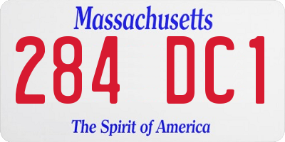 MA license plate 284DC1