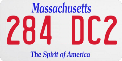 MA license plate 284DC2