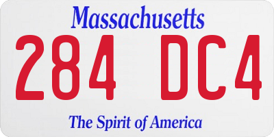 MA license plate 284DC4