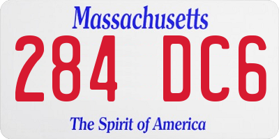 MA license plate 284DC6