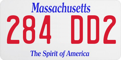 MA license plate 284DD2